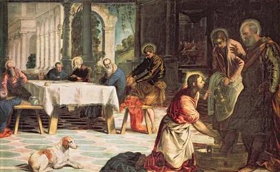 Christus wäscht die Füße der Jünger (Detail), ca. 1547